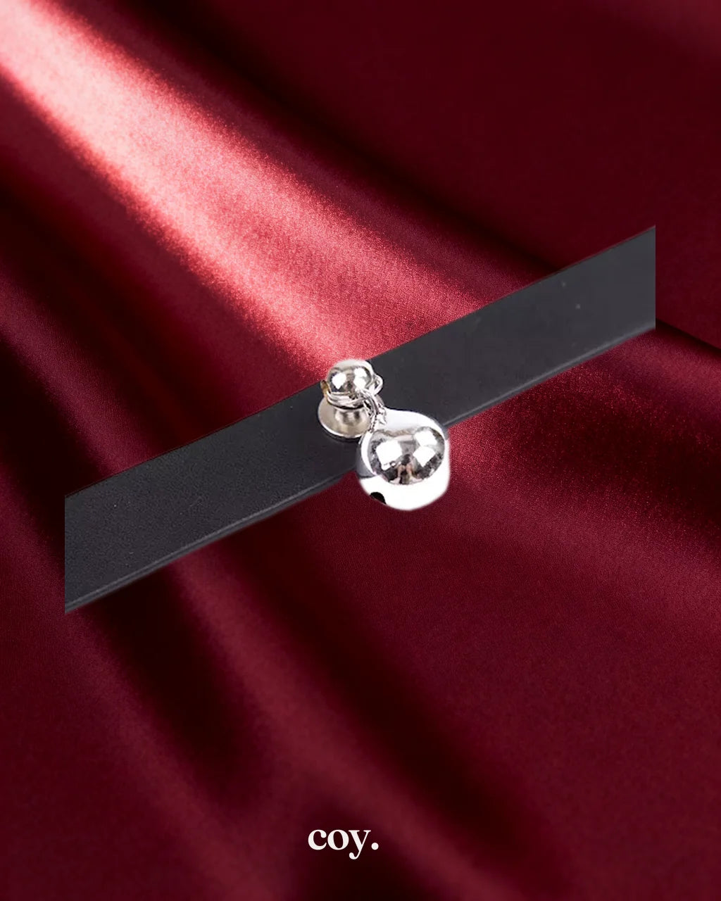 Leather Play Lonely Bell Collar — Black — Coy