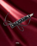 Leather Play Braided Handle Crop — Black — Coy