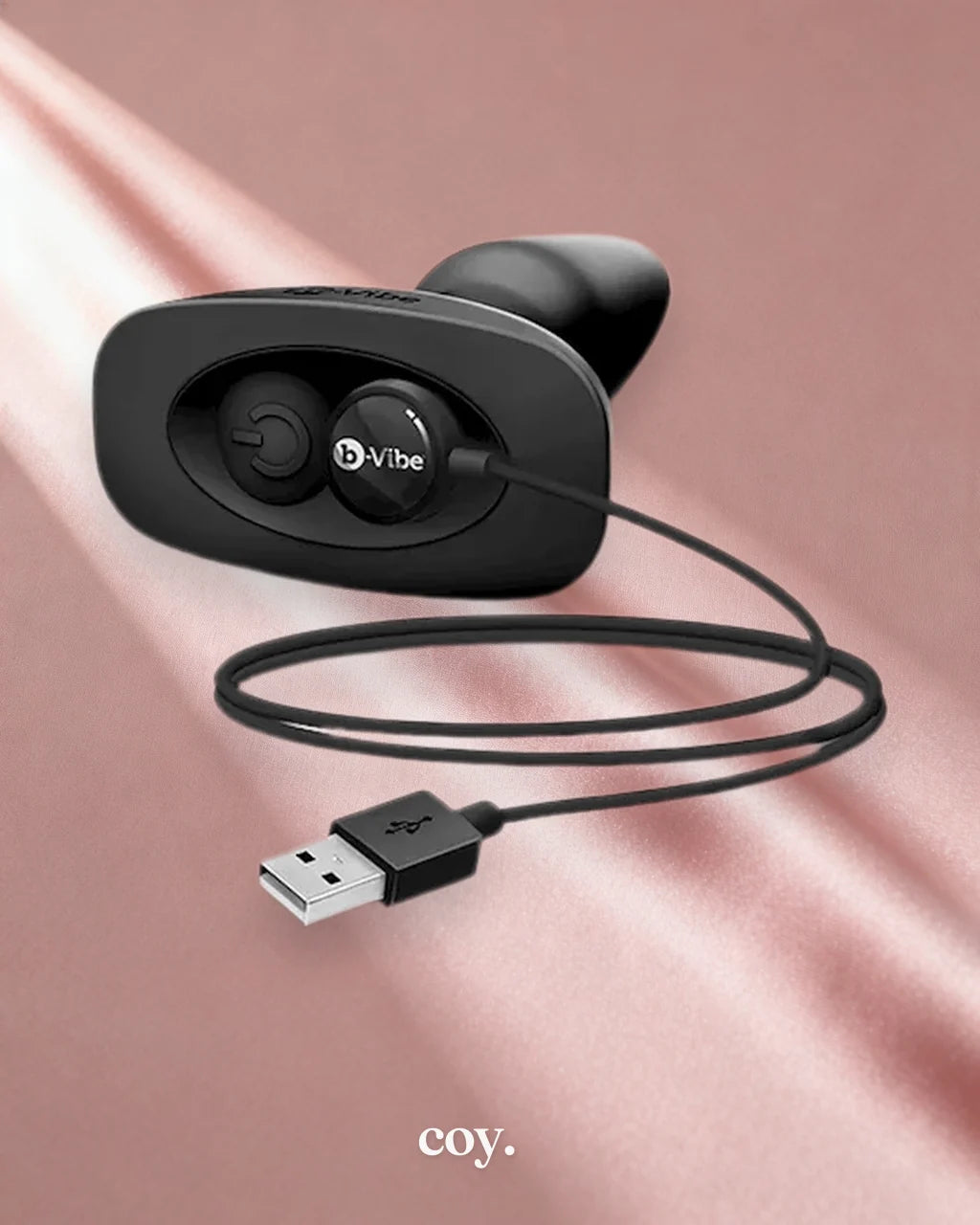 B-Vibe USB Rechargeable Rimming Plug 5.8 Inch — Black — Coy
