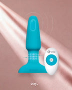 B-Vibe USB Rechargeable Rimming Plug 5.8 Inch — Teal — Coy