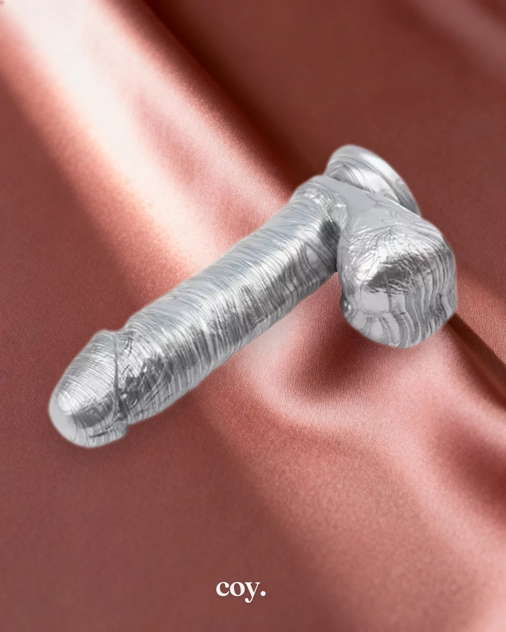 Amore Ben Dover Suction Cup Dildo 7.6 Inch — Silver — Coy