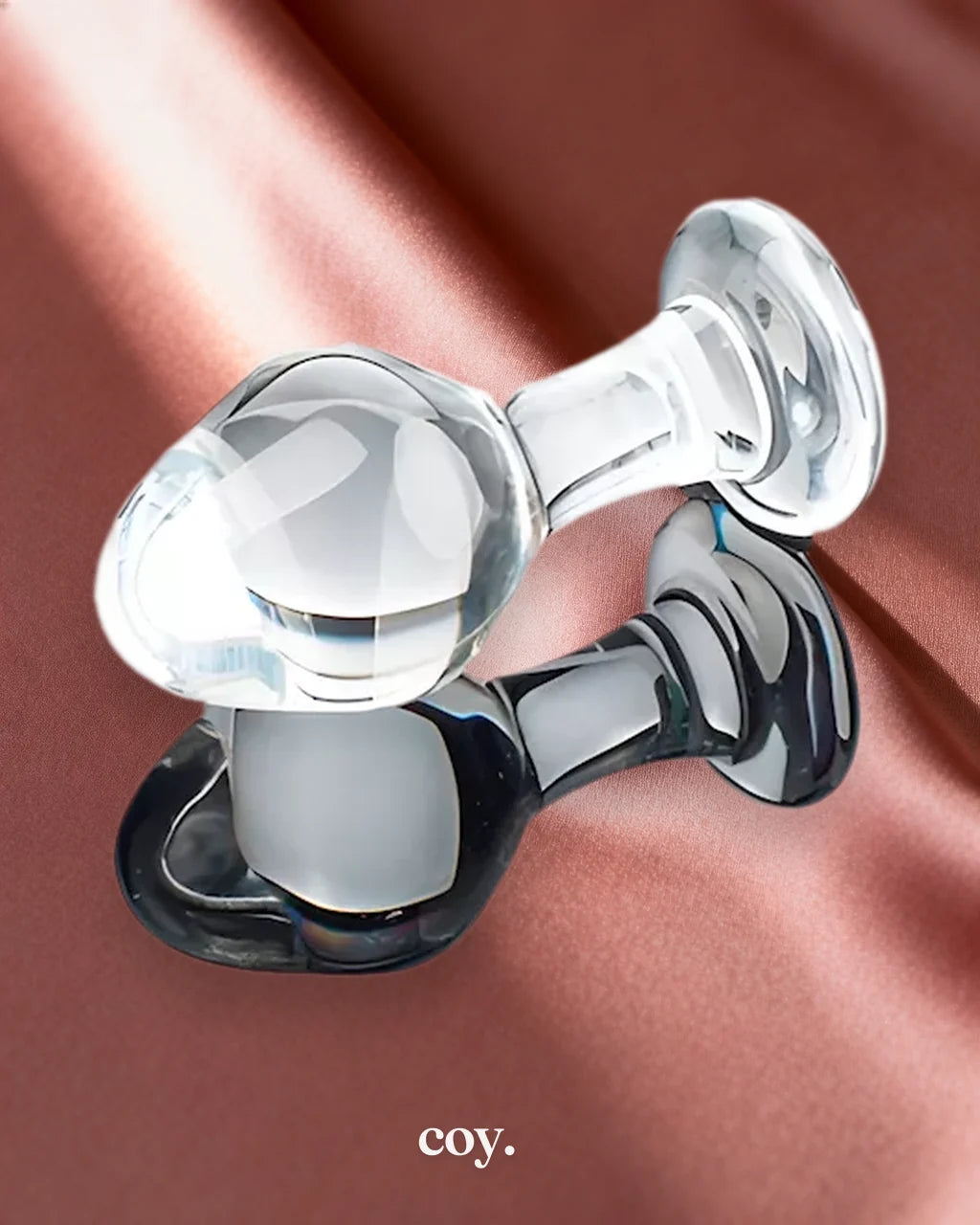 Share Satisfaction Lucent Glass Butt Plug 3.3 Inch — Clear — Coy