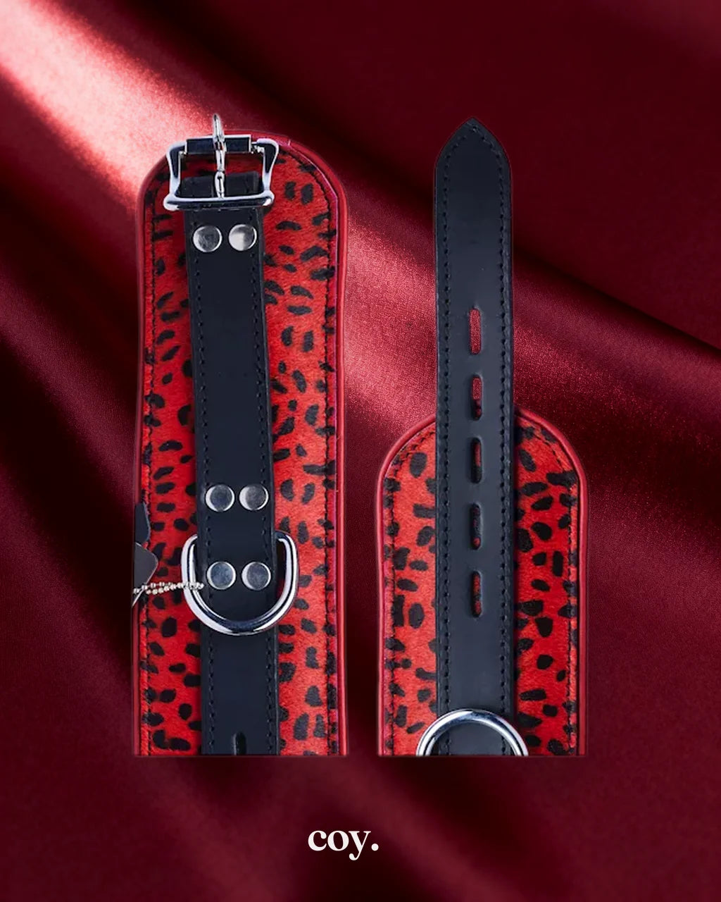 Share Satisfaction Bound X Leopard Print Hair-On Leather Cuffs — Coy