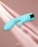 Cal Exotics Eden Lover Rabbit Vibrator 4 Inch — Teal — Coy