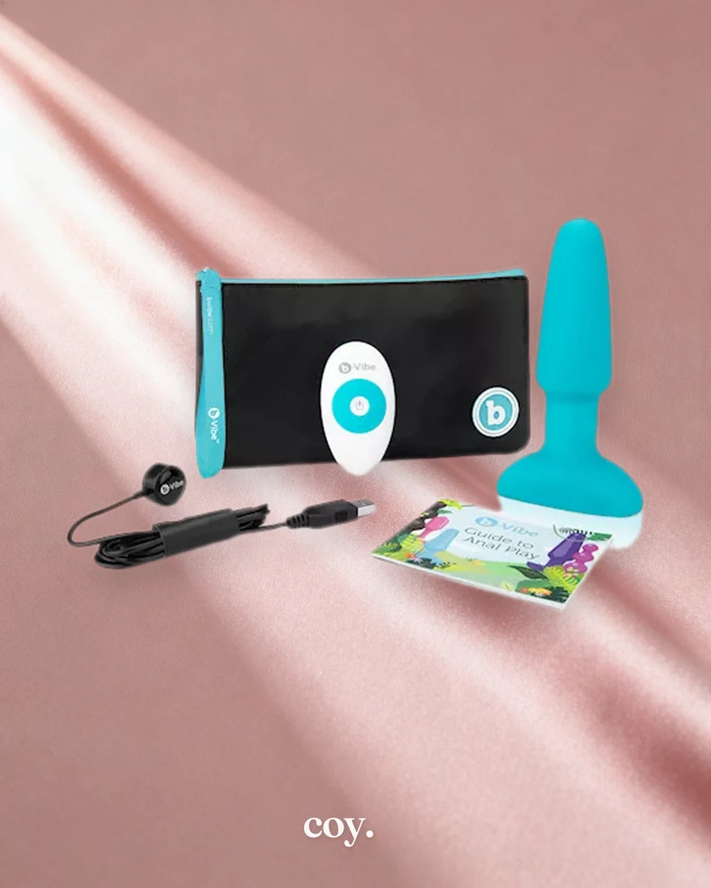 B-Vibe USB Rechargeable Rimming Plug 5.8 Inch — Teal — Coy