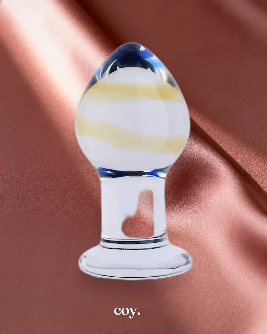 Share Satisfaction Lucent Prima Glass Butt Plug 3.5 Inch — Clear — Coy
