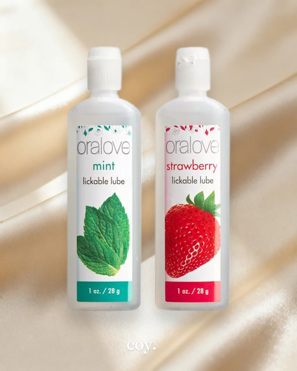 Doc Johnson Oralove Delicious Duo Body Play Edible — Strawberry — Coy