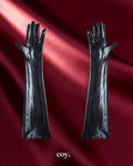 Leather Play Ketchum Wet Look Glove — Black — Coy