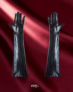 Leather Play Ketchum Wet Look Glove — Black — Coy