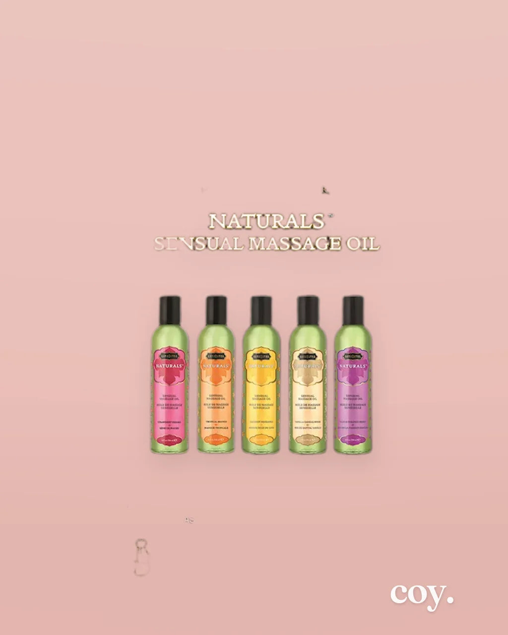 Kama Sutra Naturals Massage Oil 4X6 Display Cards — Coy