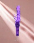 Royal Rocket Ribbed Rabbit Vibrator 8.5 Inch — Purple — Coy