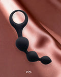 Share Satisfaction Silicone 3 Bead Plug — Black — Coy