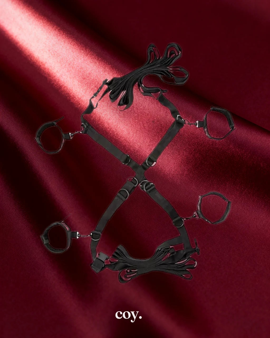 Scandal Over the Bed Cross Restraint — Black — Coy
