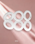 OxBalls Willy Rings Cockring Pack Set of 3 Novelty — White — Coy