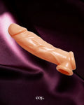 Realistic Flesh Penis Enhancer And Ball Stretcher — Coy
