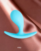 Share Satisfaction Small Curved Butt Plug 2 Inch — Aqua — Coy