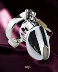 Share Satisfaction Kink Range Shield Chastity Cage 40 MM — Silver — Coy