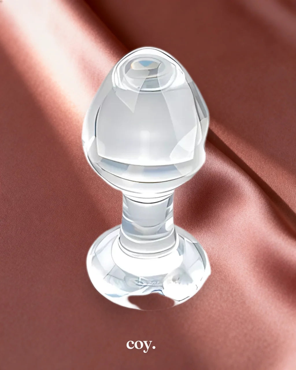 Share Satisfaction Lucent Glass Butt Plug 3.3 Inch — Clear — Coy
