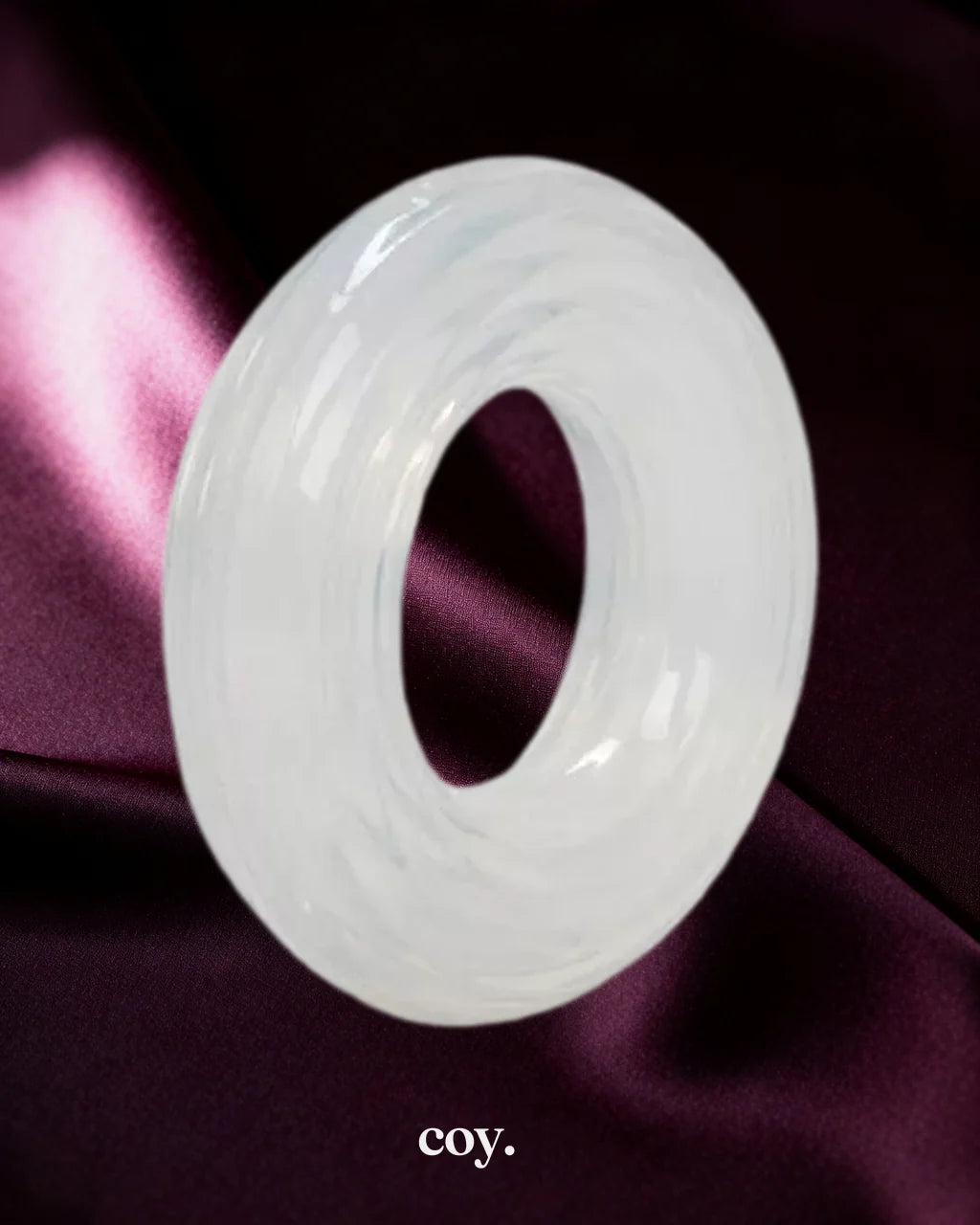 Cal Exotics Premium Silicone Cock Ring Large — Clear — Coy