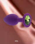 Share Satisfaction Kink Range Silicone Gemmed Butt Plug Small — Purple — Coy