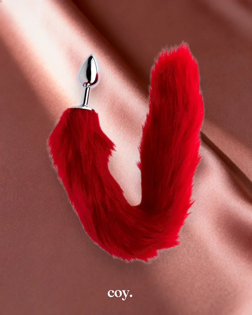 Share Satisfaction Kink Range 17.7 Inch Tailed Butt Plug — Red — Coy