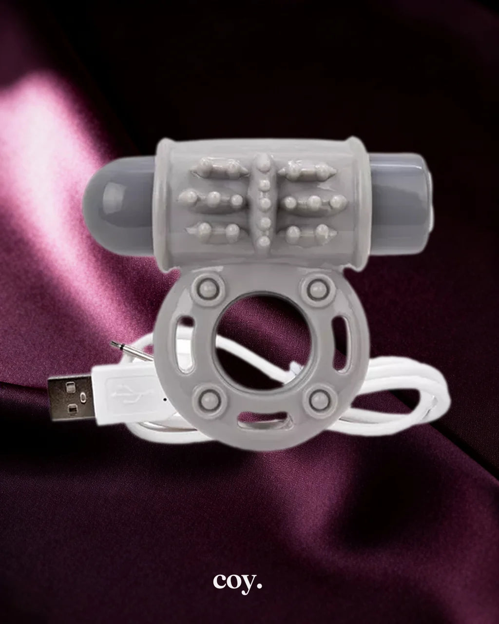 The Screaming O Charged Owow Vibe Cock Ring — Grey — Coy
