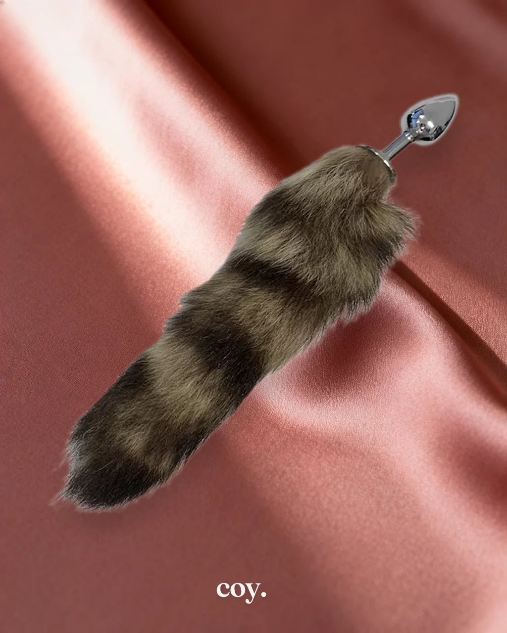 Share Satisfaction Striped Butt Plug Tail — Brown — Coy