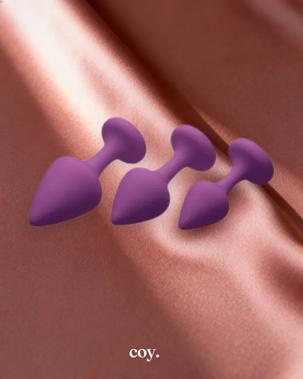 Purple Pleasures 3 Piece Silicone Anal Plugs — Coy