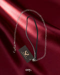 Bound X Chain Leash with Nubuck Leather Handle Collar — Black — Coy