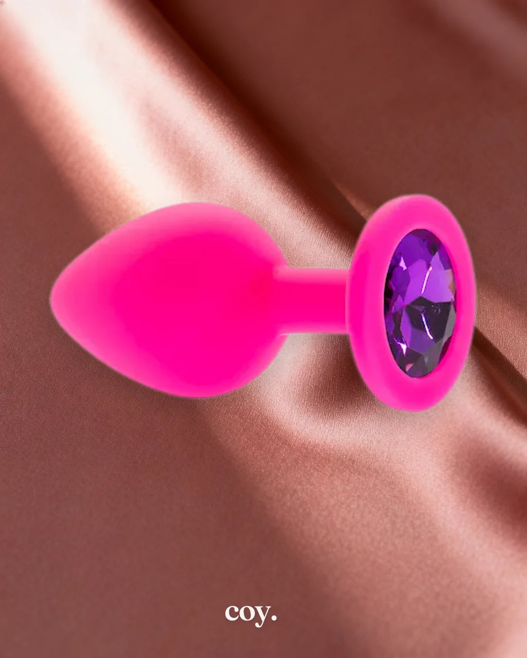 Share Satisfaction Kink Range Silicone Gemmed Butt Plug Medium — Coy