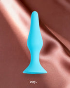 Share Satisfaction Large Silicone Butt Plug Large — Aqua — Coy