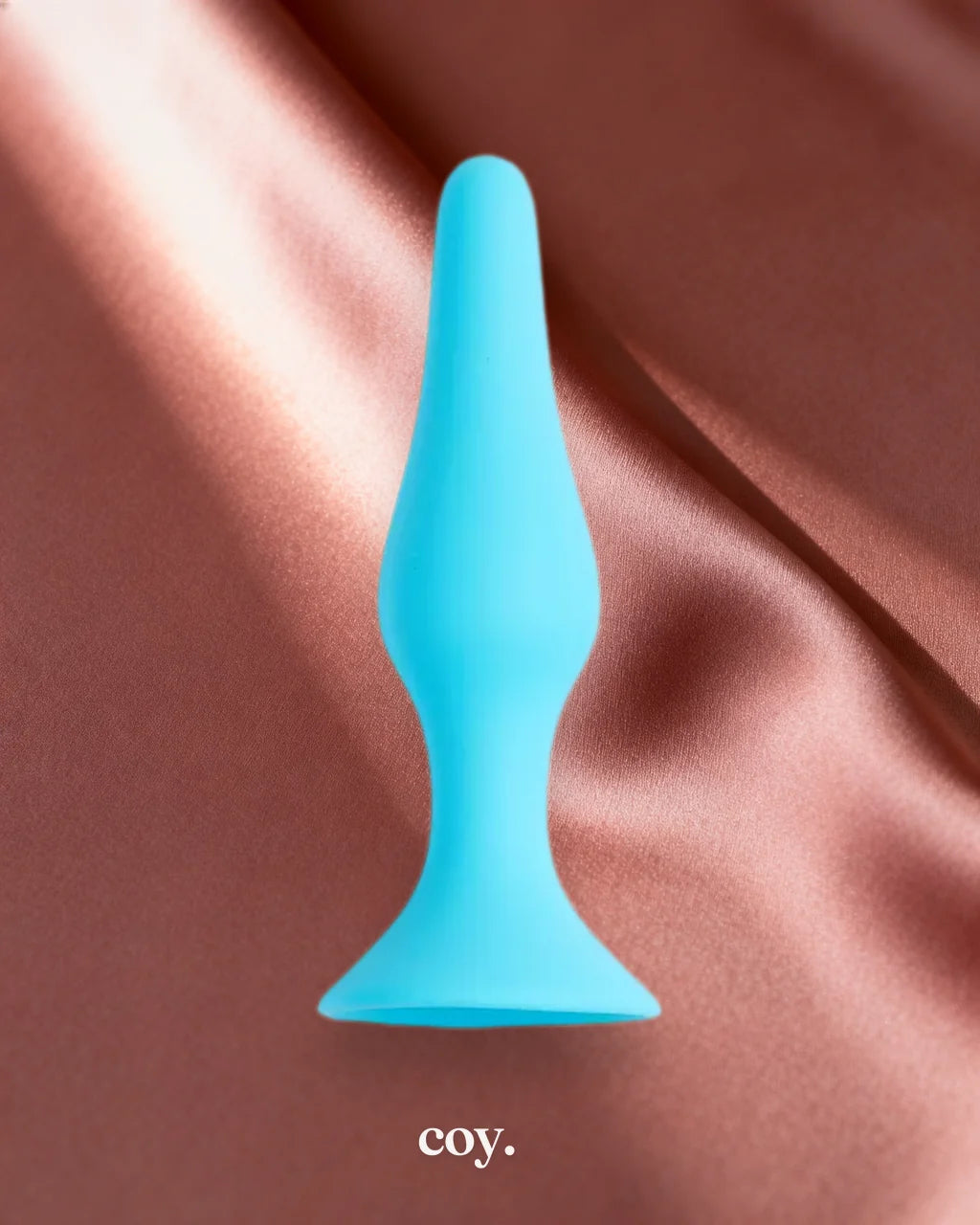 Share Satisfaction Large Silicone Butt Plug Large — Aqua — Coy