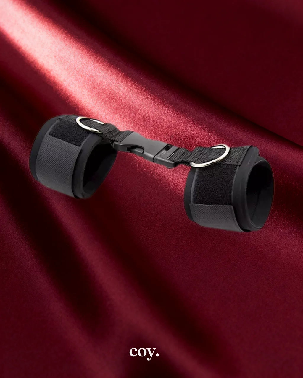 Leather Play Buckle Cuffs — Black — Coy