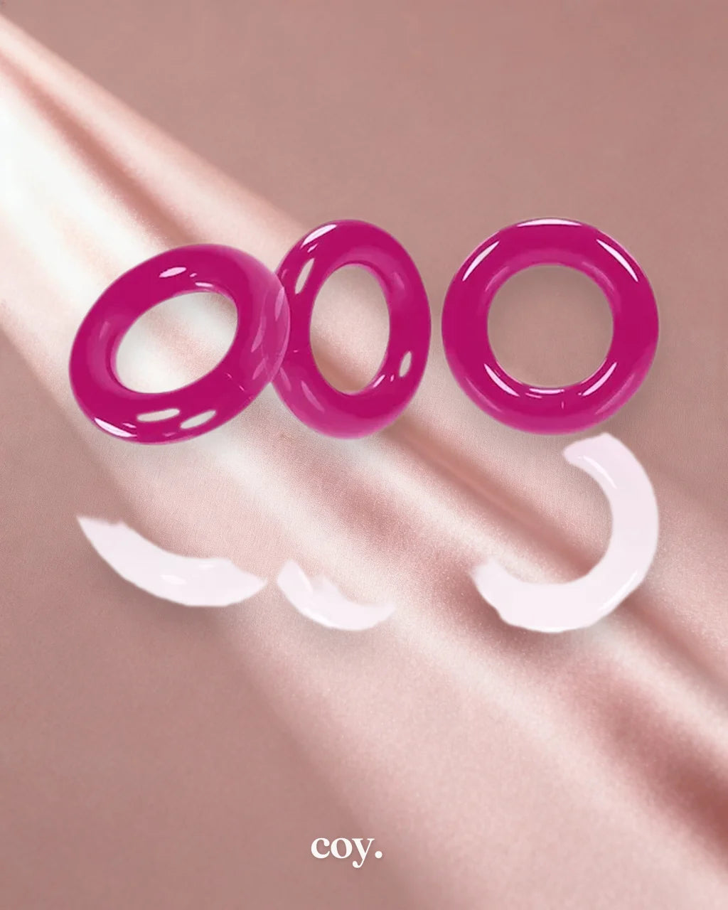 OxBalls Willy Rings Cockring Pack Set of 3 Novelty — Hot Pink — Coy