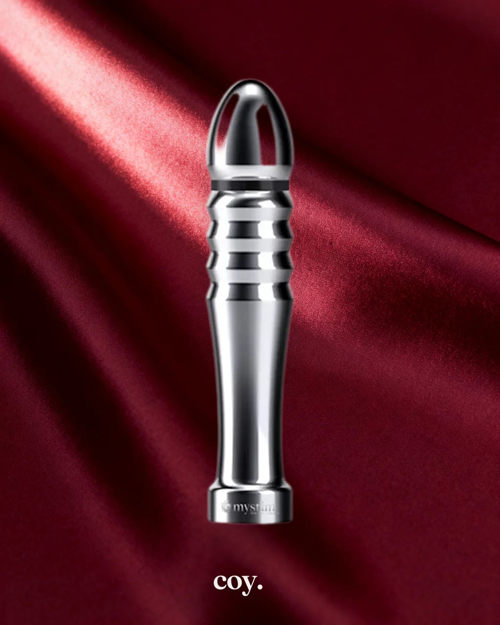 Mystim Funky Fella Metal Dildo 5.1 Inch — Silver — Coy