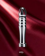 Mystim Funky Fella Metal Dildo 5.1 Inch — Silver — Coy