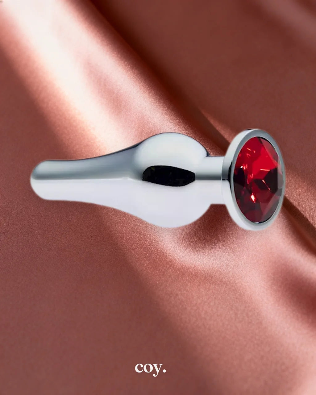 Share Satisfaction Kink Range Jewelled Butt Plug Large — Red — Coy