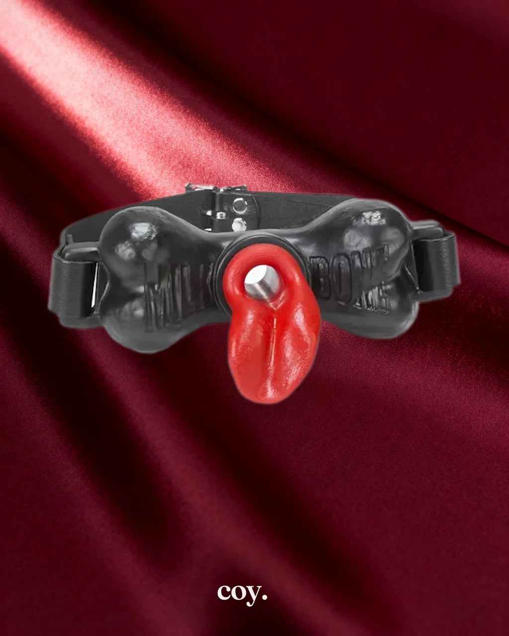 OxBalls Milkbone Gag with Straps — Black/Red — Coy