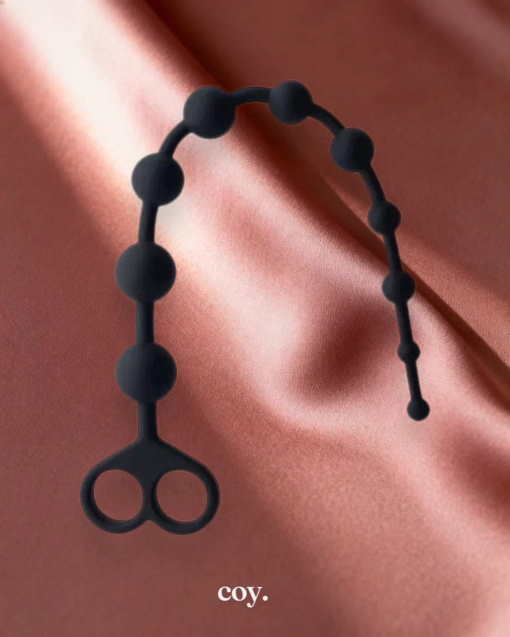 Share Satisfaction Silicone Anal Beads 13.5 Inch — Black — Coy