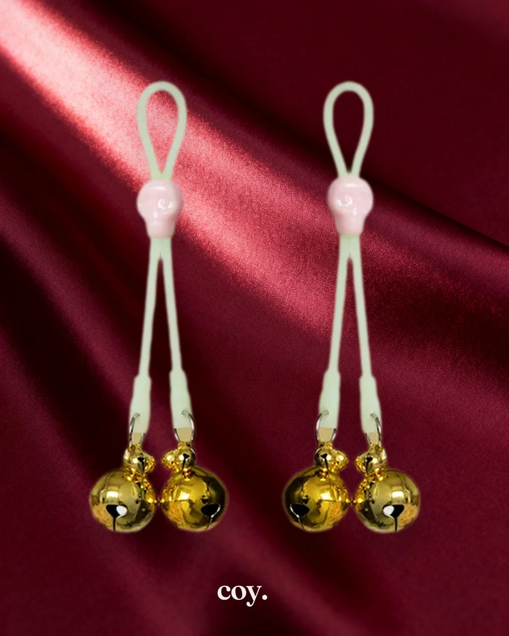 Leather Play Luminous Skull Nipple Clamps — Gold — Coy