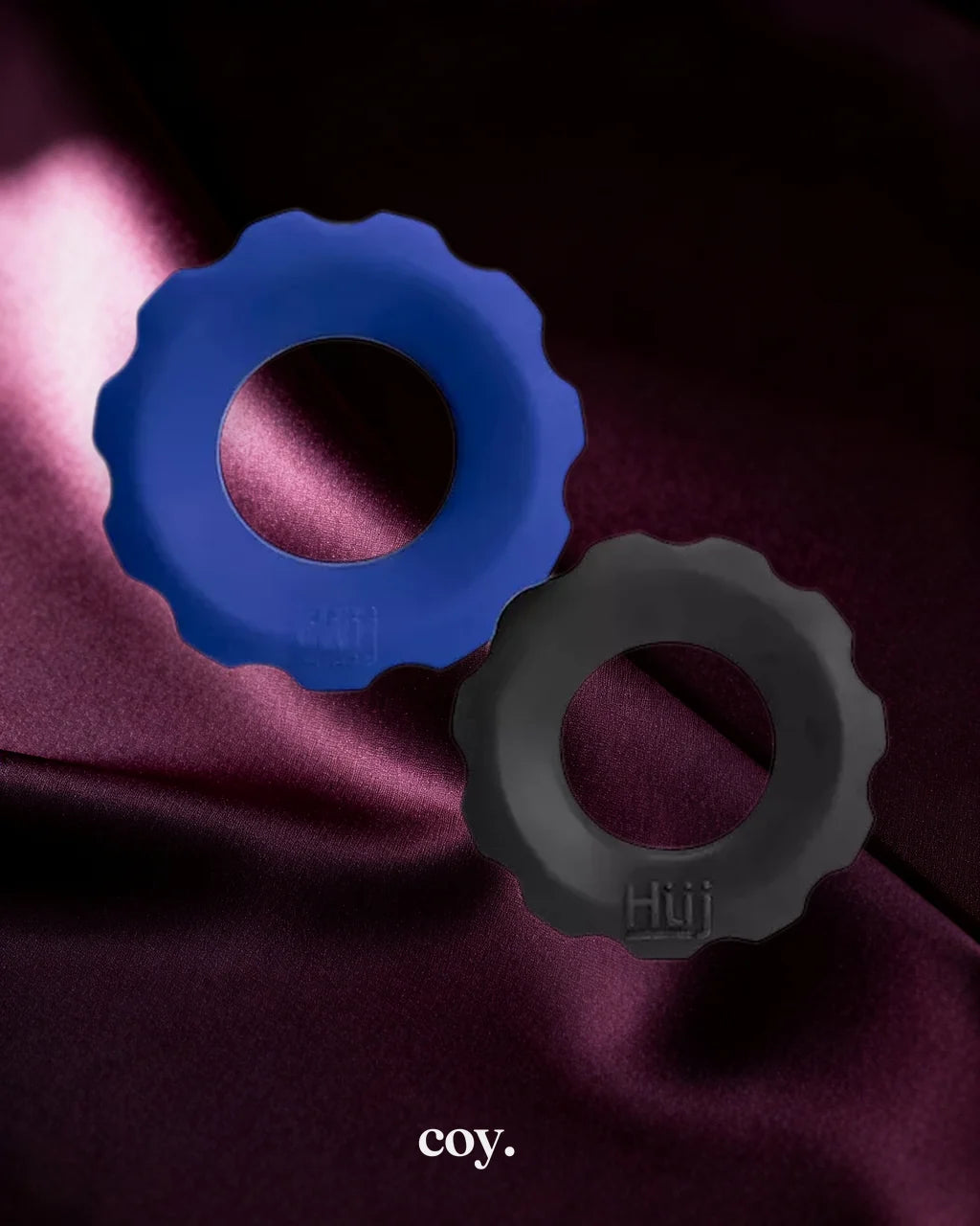 OxBalls Cog 2-Size Cock C-Rings — Black/Blue — Coy