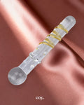 Share Satisfaction Lucent Yellow Stripe Massager 6.8 Inch — Clear — Coy
