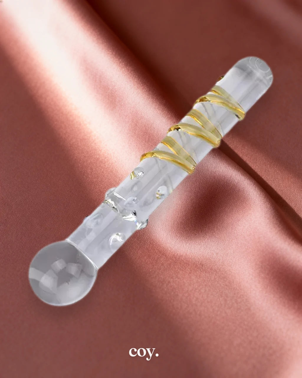 Share Satisfaction Lucent Yellow Stripe Massager 6.8 Inch — Clear — Coy