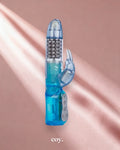 Advanced Waterproof Jack Rabbit Vibrator 5 Rows 9.5 Inch — Blue — Coy