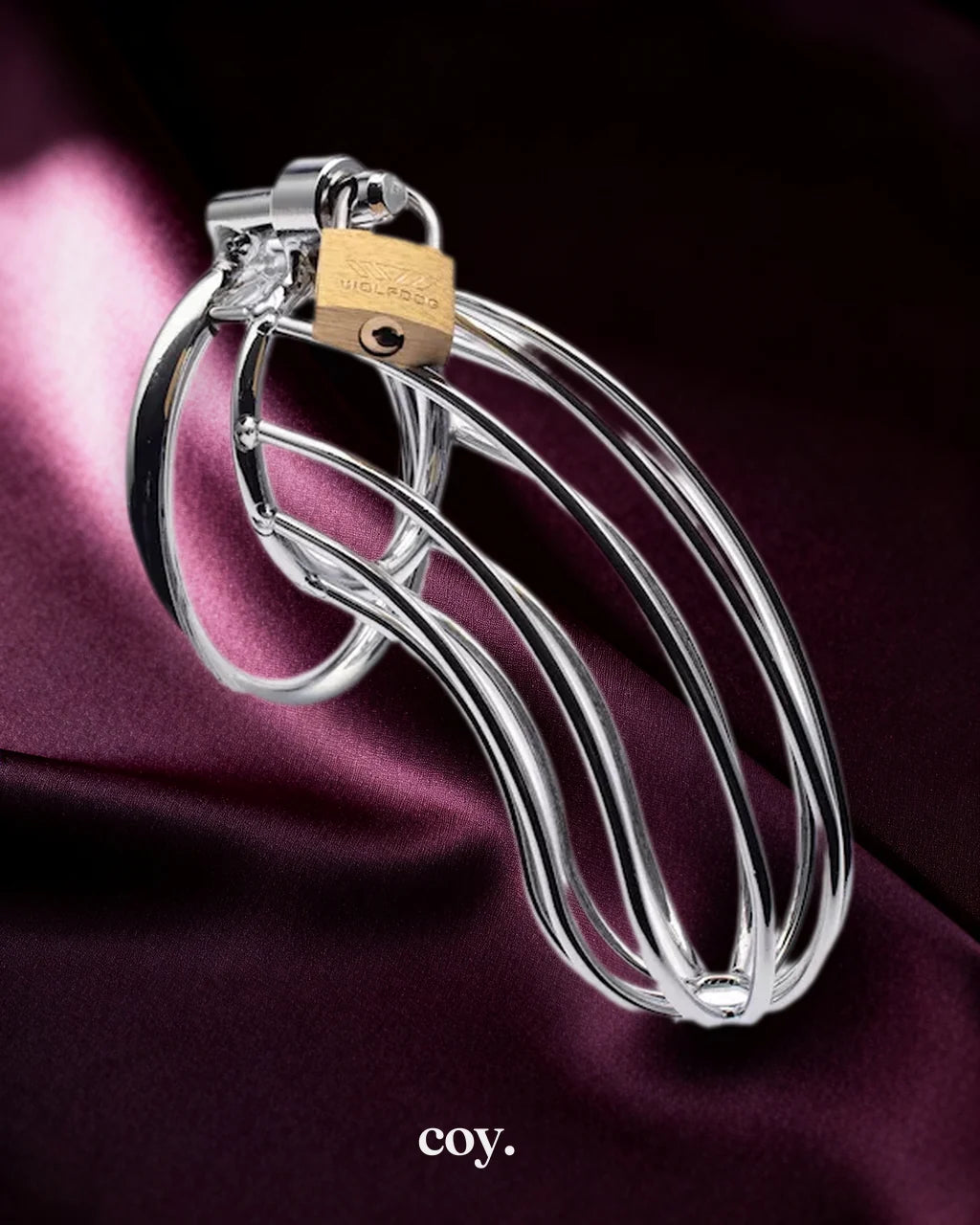 Share Satisfaction Kink Range Jail Chastity Cage 50 MM — Silver — Coy