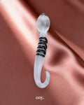 Share Satisfaction Lucent Black Lines Glass Prostate Massager 6.8 Inch — Coy