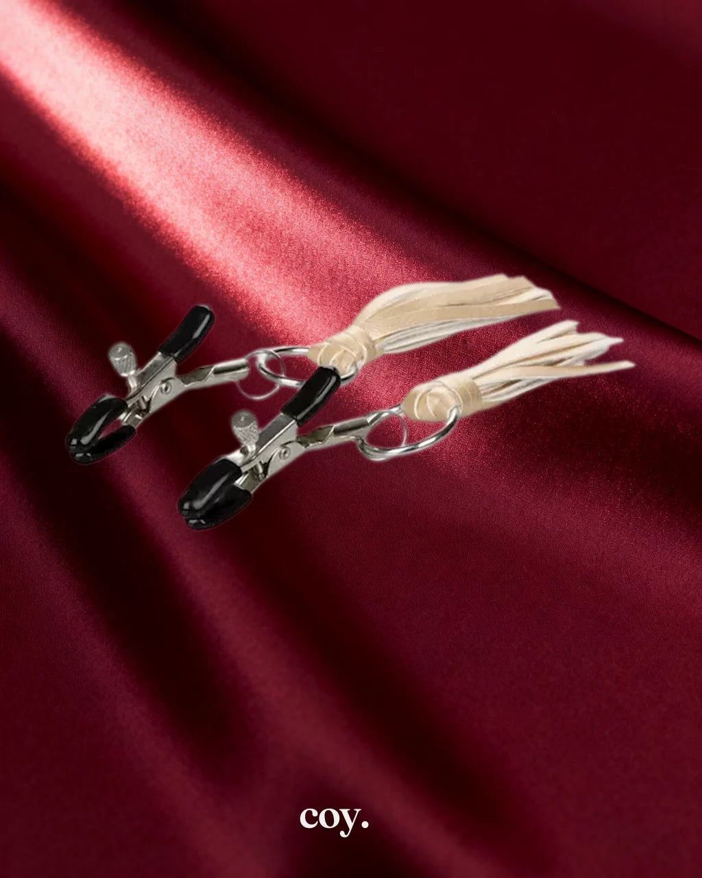 Cal Exotics Nipple Play Playful Tassels Nipple Clamps — Gold — Coy