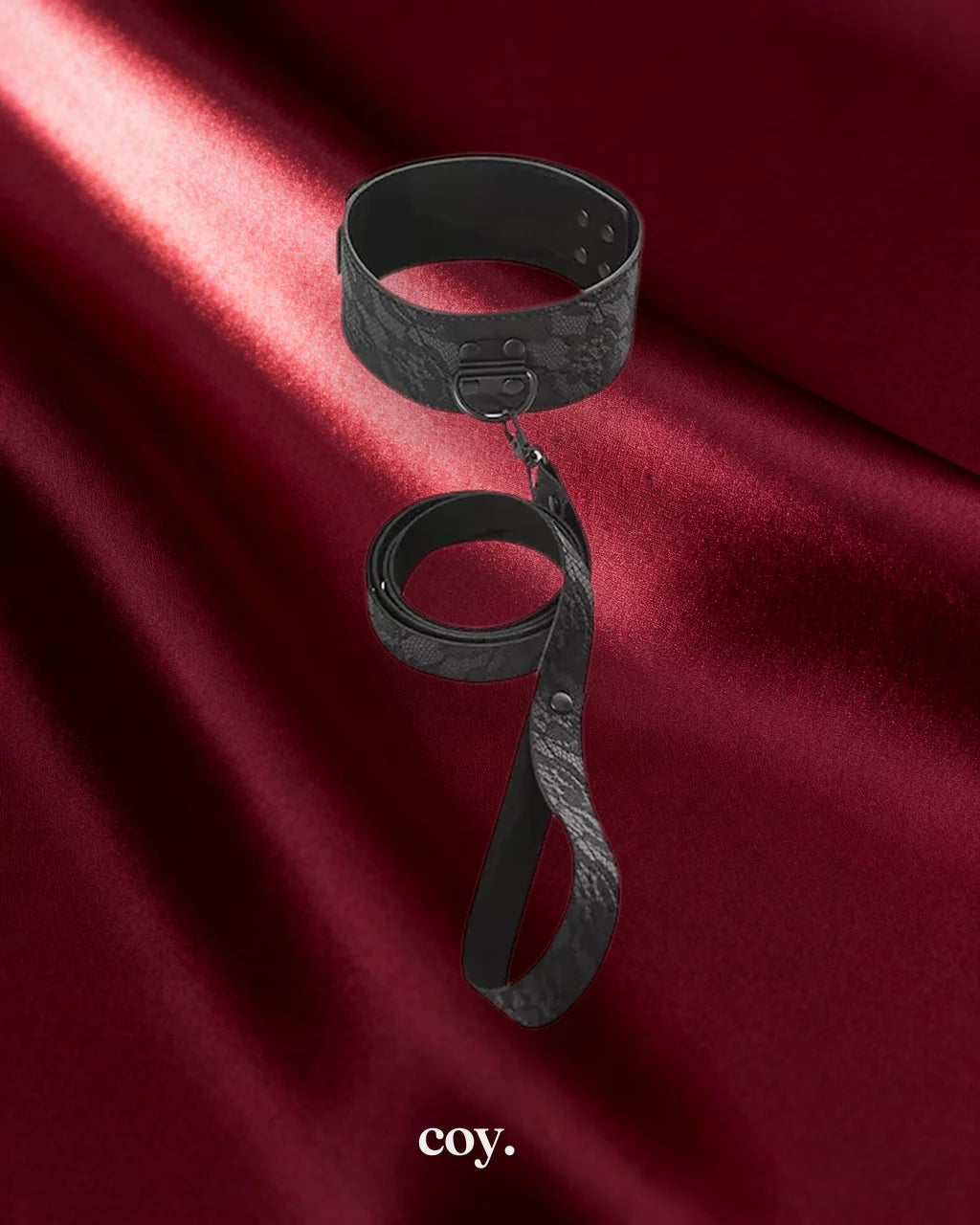 Sincerely Locking Lace Collar & Leash — Black — Coy