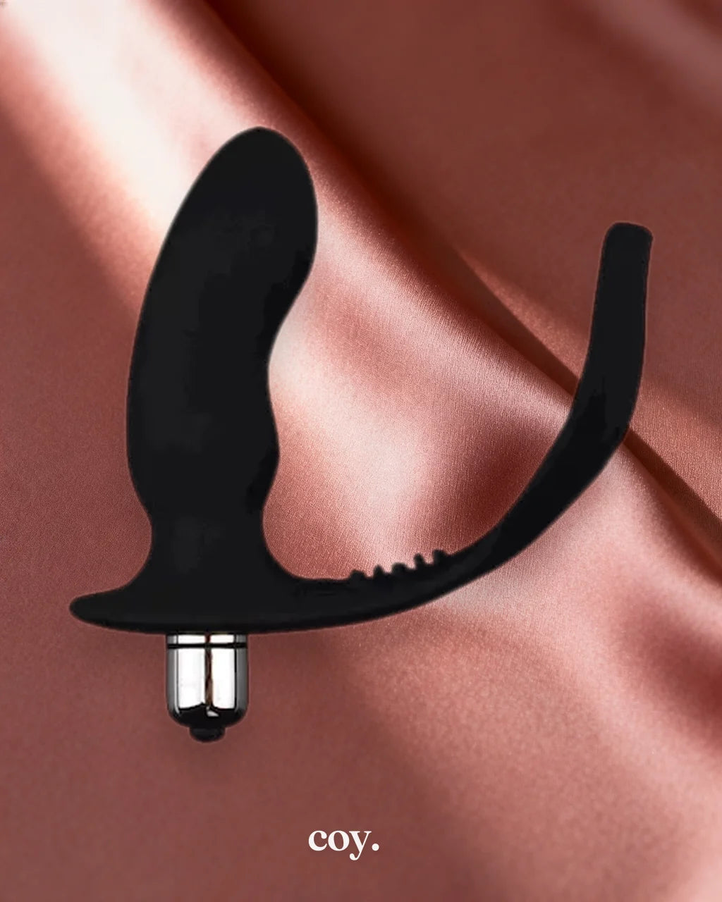 Amore Cockring with Assgasm 4.25 Inch Prostate Massager — Black — Coy