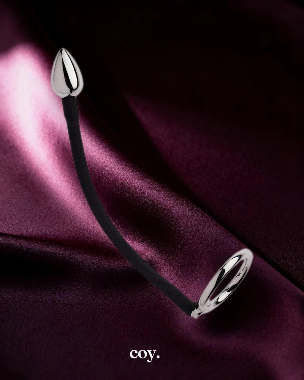 Share Satisfaction Kinki Plug Cock Ring Large — Silver — Coy
